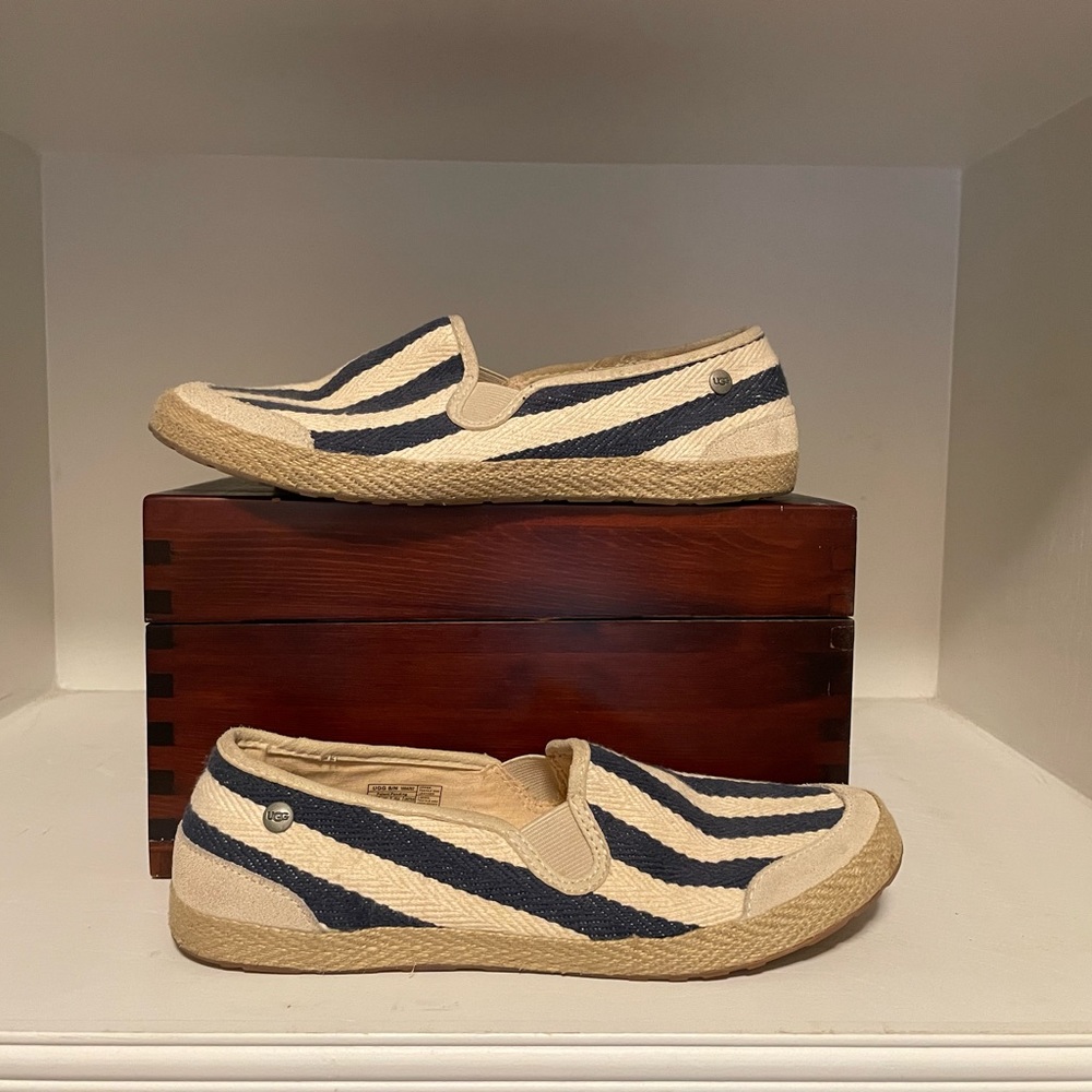 UGG Jute Wrapped Sherpa Heel Delizah Slip On Loafers, Size 7.